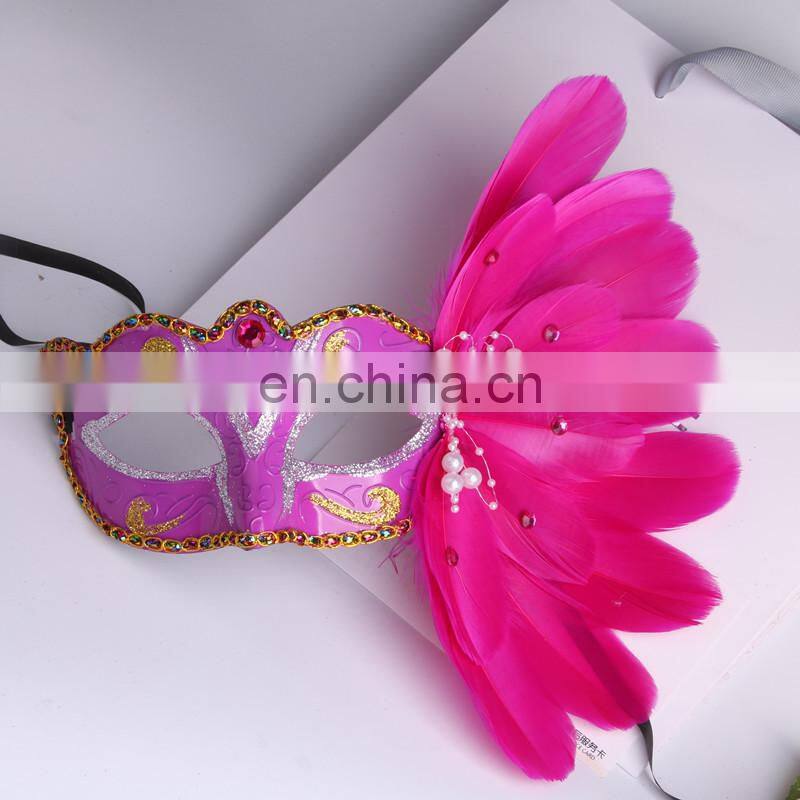 Masquerade Party Fashion Show Customized Cock Feather Mask