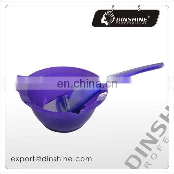 New design fade-proof Salon plastic hair dyeing bowl & brush set