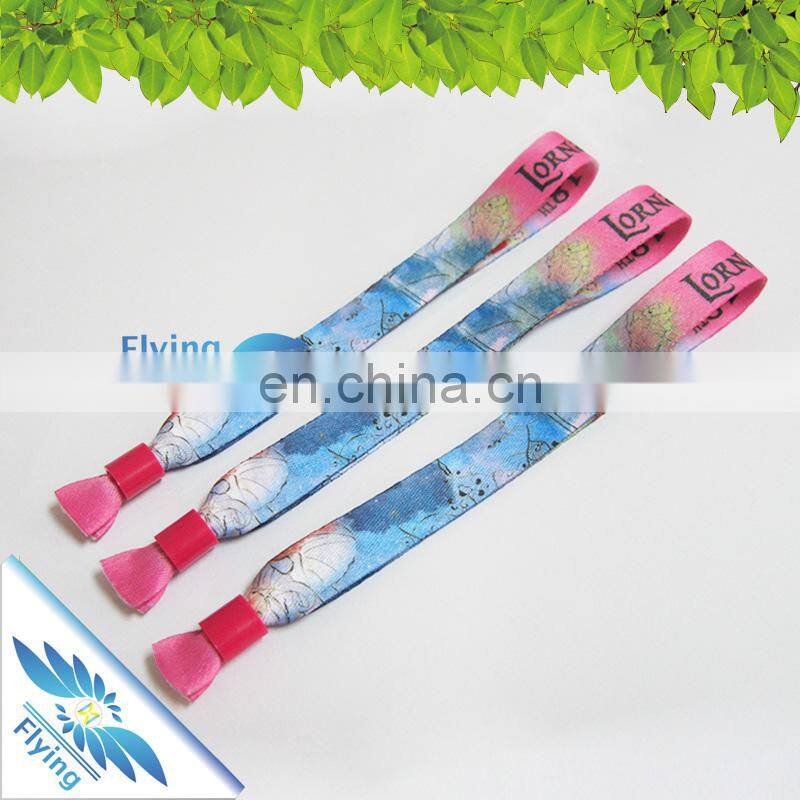 10mm 15mm 20mm cheap custom sublimation printed logo fabric wristbands for music events