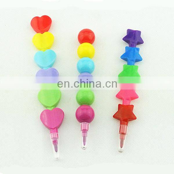 stacking crayon 5 colors butterfly shaped stacker crayon
