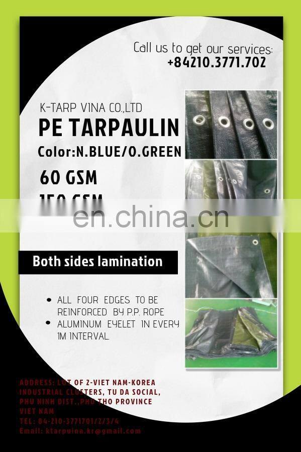 N.Blue/O.Green PE Tarp 60GSM,120GSM,150GSM,200GSM Made in Vietnam