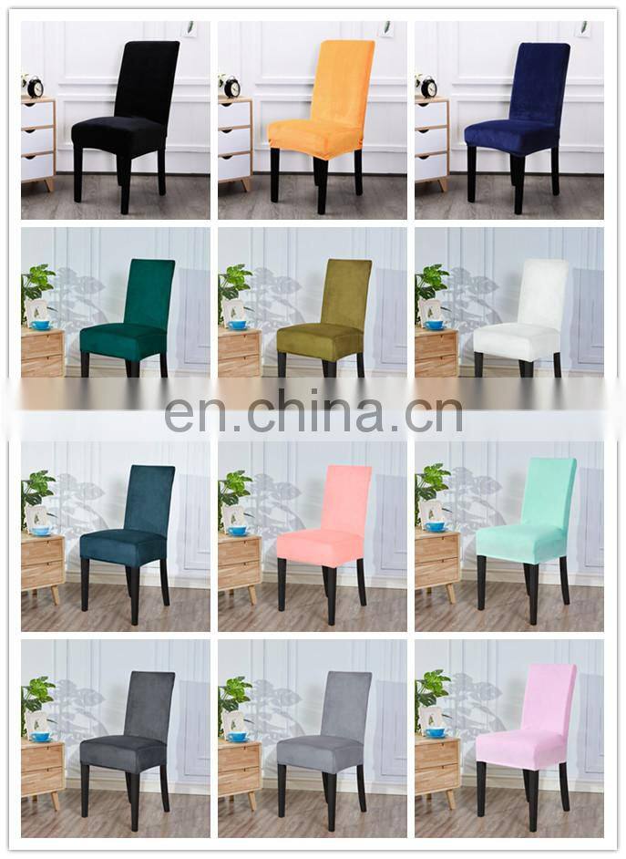 2019 hot sale popular hotel wedding pure hue chair cover polyester fiber chair cover
