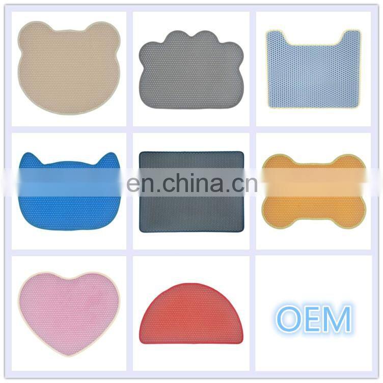 Customized EVA Pet Cat Litter Mat Double Layer Washable Cat Litter Mat