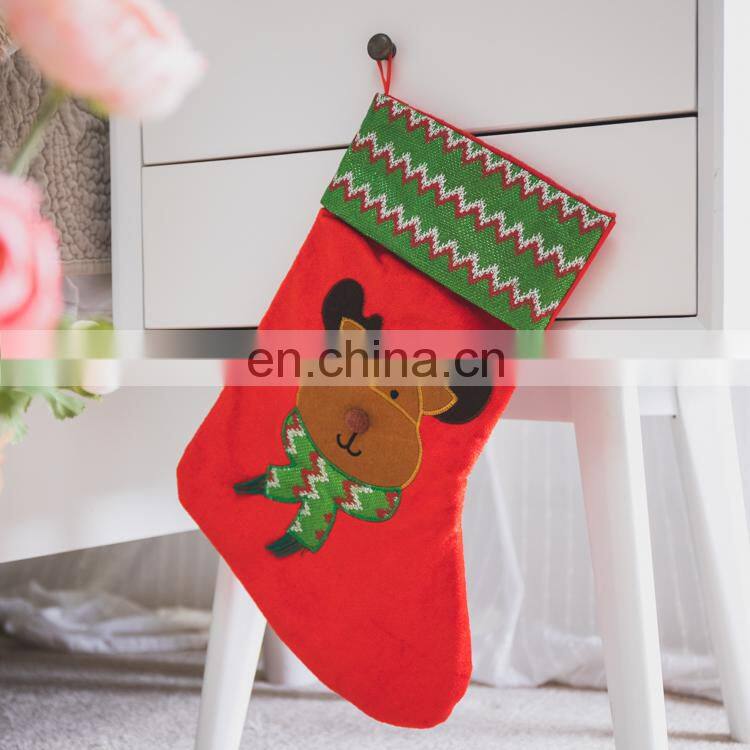Promotion Factory Price Deer Pattern Bulk Christmas Stockings for Kids