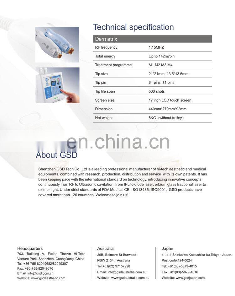 Fractional Micro needle RF Anti aging /scar removal beauty Machine