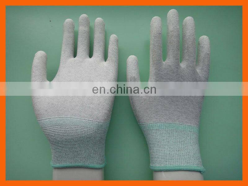 esd palm fit gloves with pu coated palm for safety and work