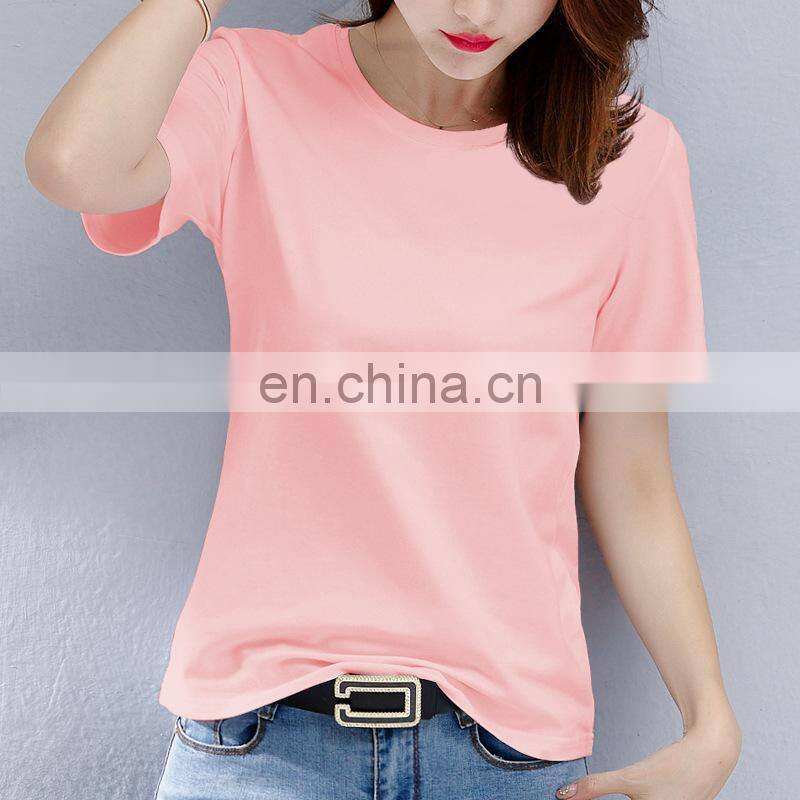 Manufacturer wholesale cotton solid color T-shirt short-sleeved loose top casual sports women's clothing