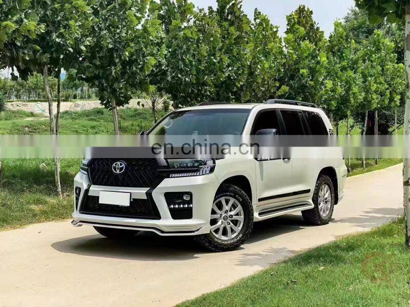 Runde PP Material For Toyota Land Cruiser Old Upgrade New Black Style Body Kit Front Rear Bumper Side Skirt Grille Headlight