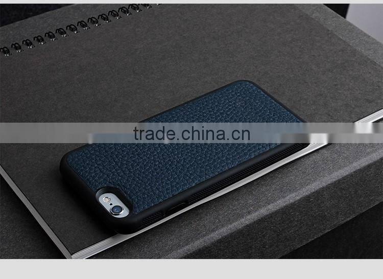 high quality pebble genuine leather case for iphone 6 / 6S plus cow leather case