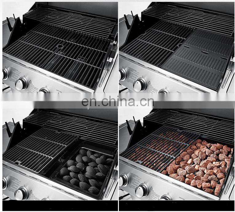 Portable 4 Burner Gas Griller Machine Commercial Smokeless Oven Barbecue Stove Gas Bbq Grill With Side Burner toaster ovensc