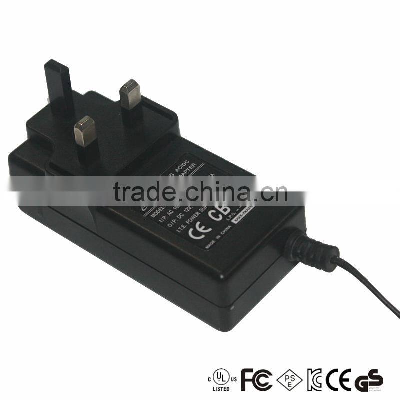 12v 3a DC Output Desktop 36W direct plug-in power adapter