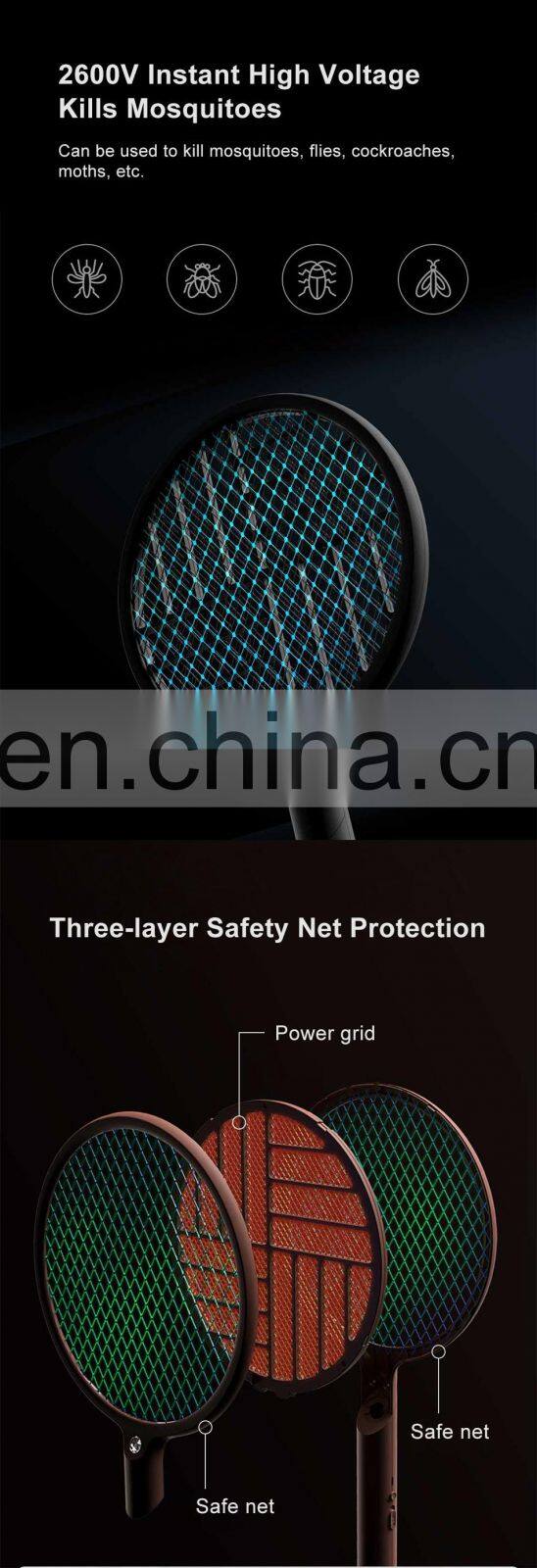 Original rechargeable high quality millet Sothing partial with 2 into 1 fly killing light folding, with night light