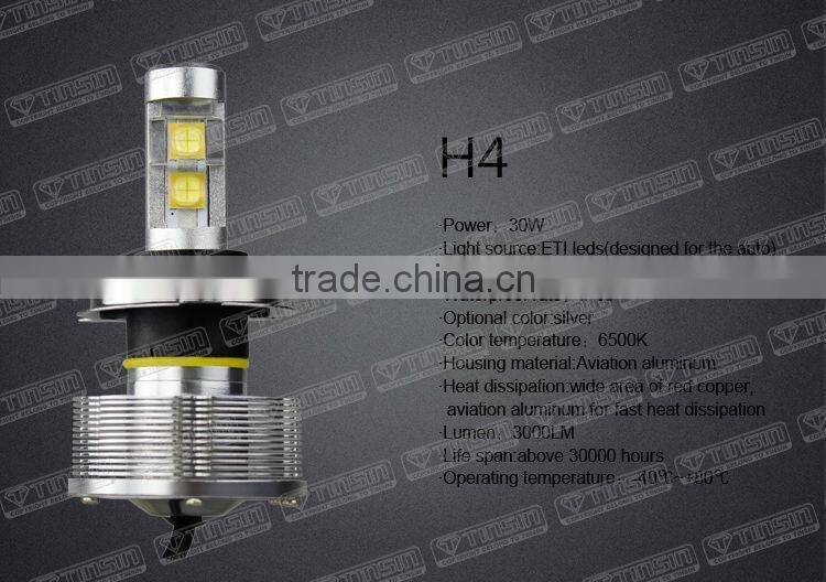 Super Bright All in one 6-32V 4800LM Hi/Lo CREE H4 LED Headlight