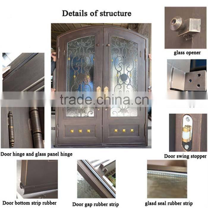 Superior Quality Front Entry Wrought Iron Patio Doors