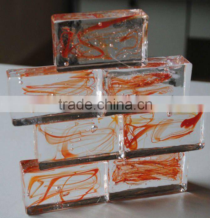 hollow in-colored yellow glass brick