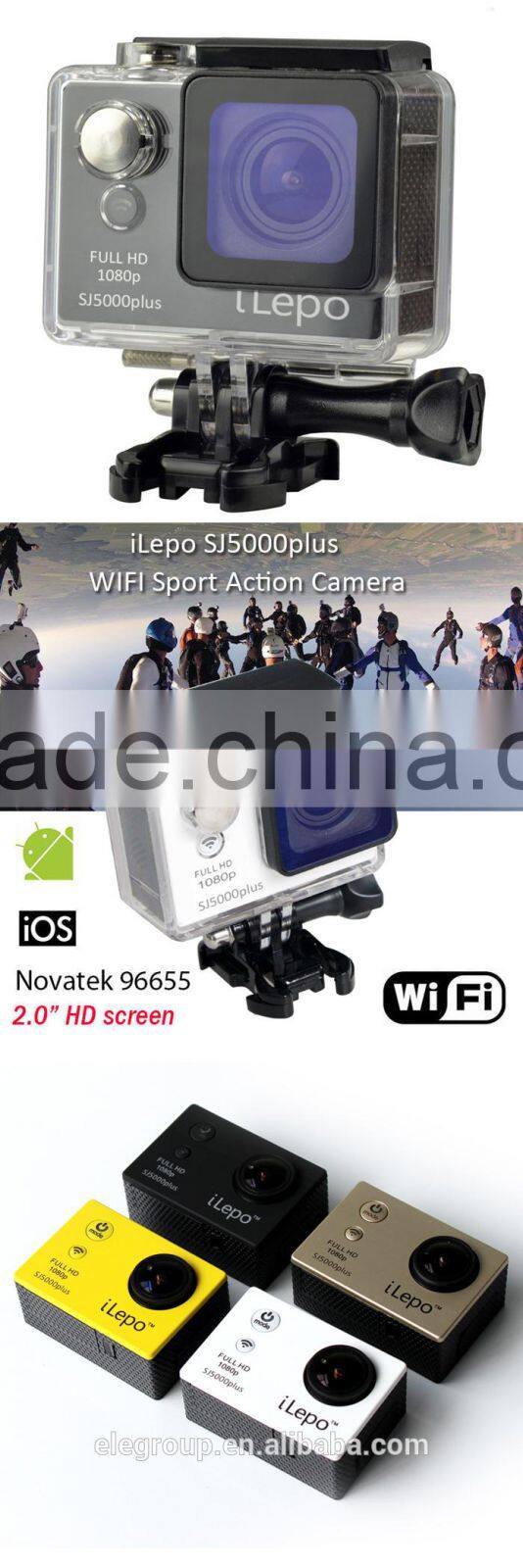 Original HD 1080P SJ5000plus sport camera H.264 30m Waterproof 30m wifi app support IOS and Android