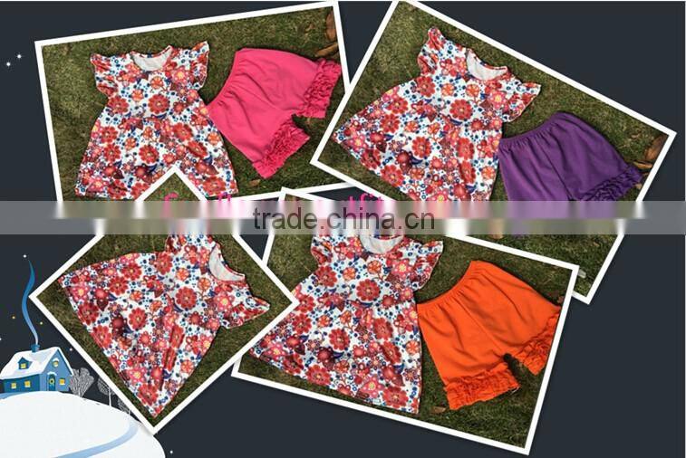 new style white dress clothes and blue bell-bottom girls baby and kids wholesale boutique outfits