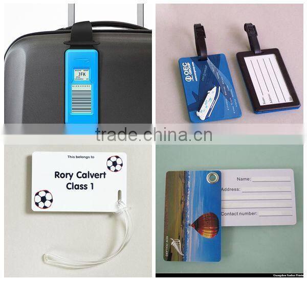 Embossed leather luggage tag