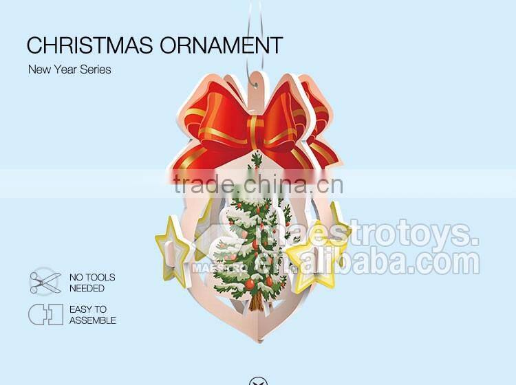 6PCS new year ornament 3d puzzle Christmas Ornament