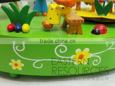 Oval Shape Music Box Easter Rabbit School