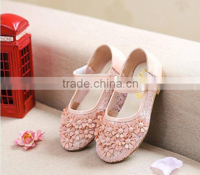 cute princess wholesale girls shoes sweet girl flower high heel flower shoes