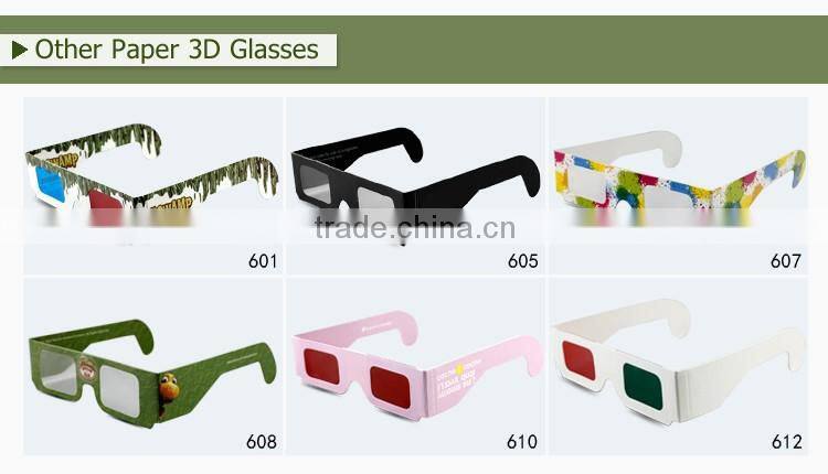 3d hand-held paper glasses red cyan blue lenses for 3d movies and 3d books