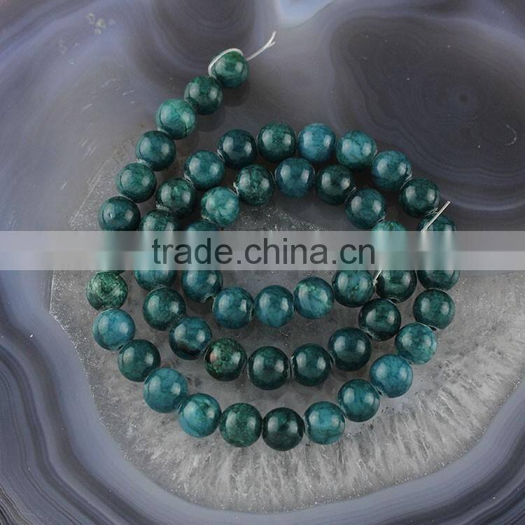 YJ1122 -1 Sky blue dyed jade stone beads strand for jewelry making