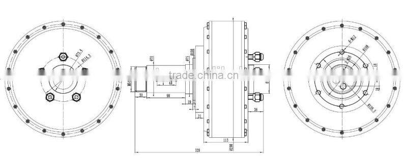Water Cooled QS 8000W 273 (50H) E-car Extra/V3 Type Hub Motor