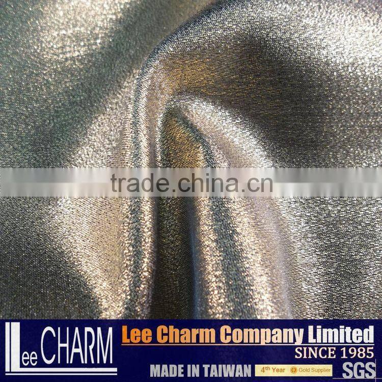 Metallic Wedding Dresses Fabric With Stones Glitter