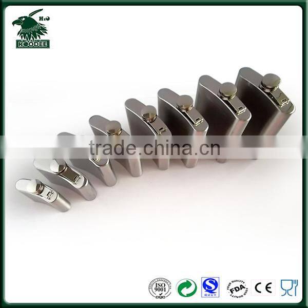 High quality stainless steel material novelty hip flasks with FDA certification