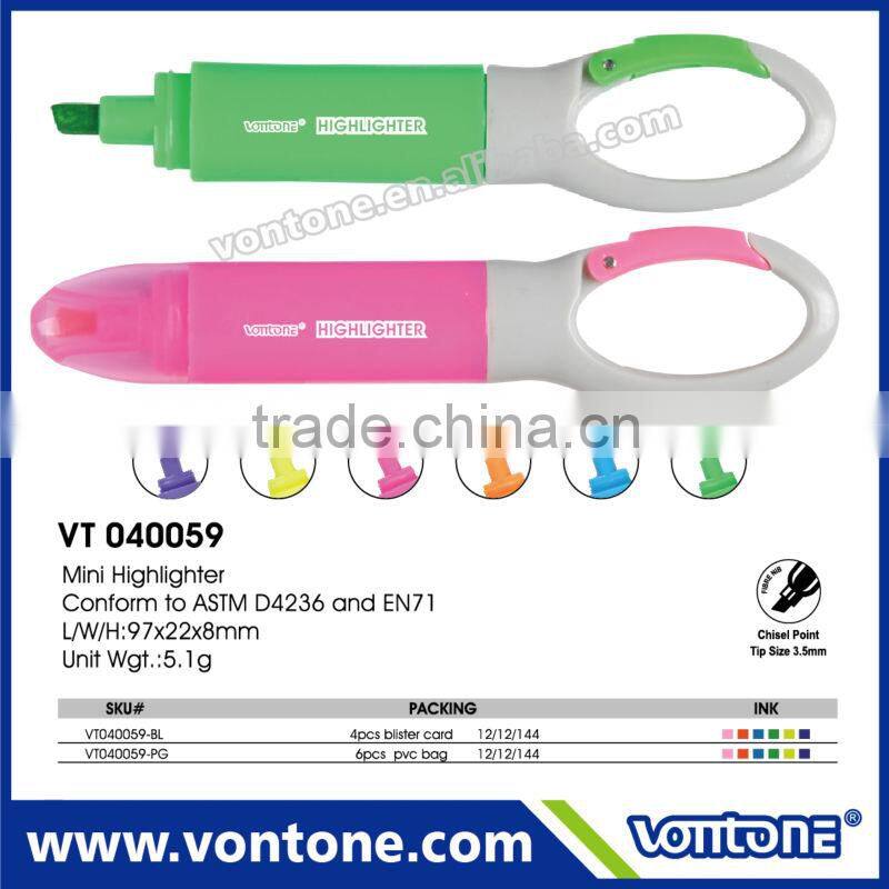 promotional Mini Highlighter pen with king ring