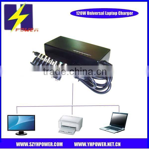 120W universal laptop adaptor 12V to 24V DC Output 100-240V Input work for laptop,MP3,etc