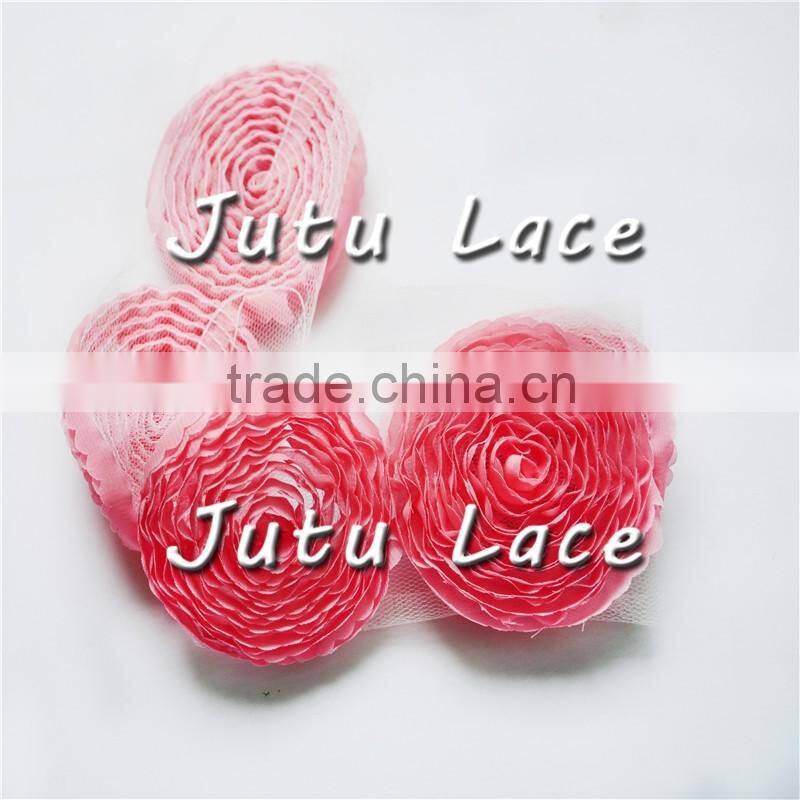 2016 Baby girl hair accessories/headband flower for kids, handmade chiffon flower