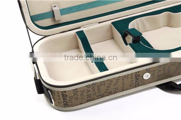 High Density Foam Oval Shaped Deluxe Light Violin Case 4/4 leather violin case