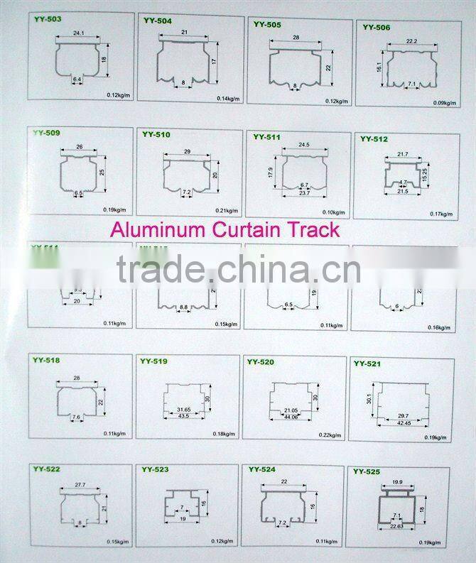 aluminum curtain track profile
