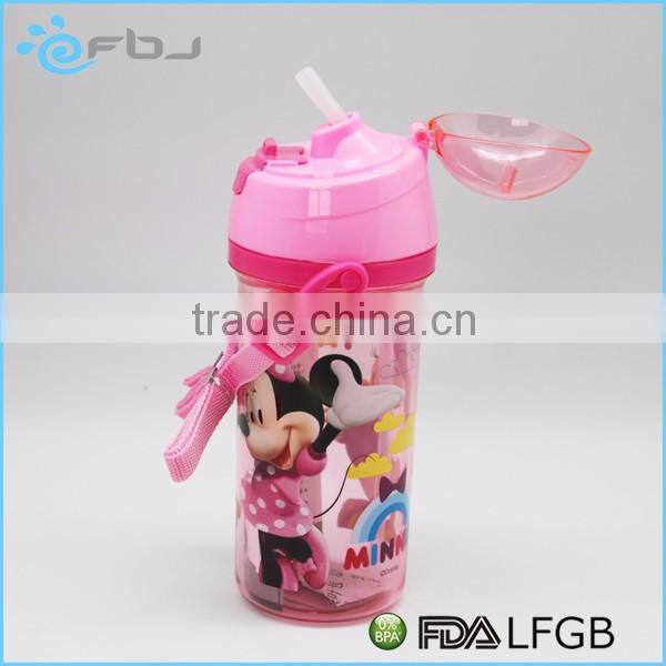 BPA FREE Cartoon Plastic Kids Water Bottle With Straw ~