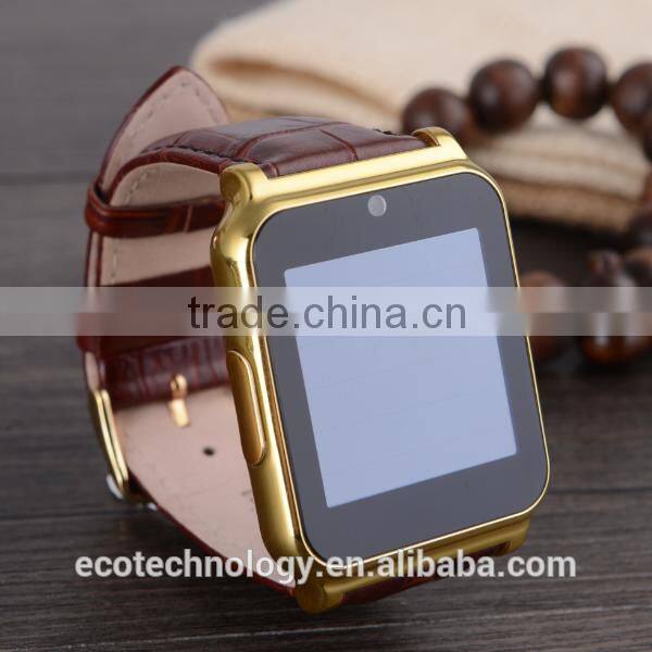 15$ W90 Bluetooth Smart Watch 6260A Men Luxury Leather Business Wristwatch Knight Full View HD