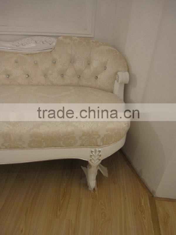 living room furnitures usa style fabric sofas / White noblest fabric french chaise lounge A01