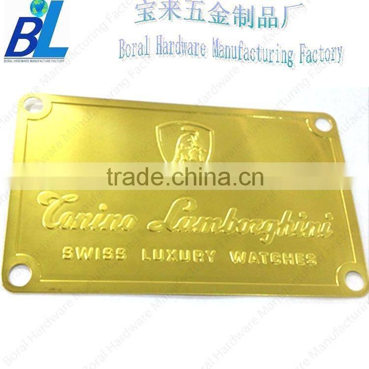 Custom gold fashion decorative metal nameplates