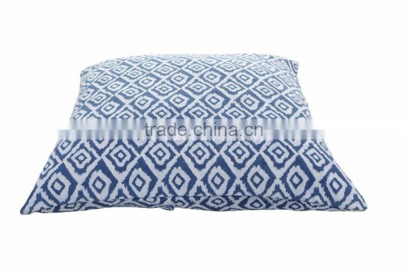 Indian Block Print Reversible Cushion Cover Indigo Cotton Shams Decorative Pillows Handmade Cushion Throw
