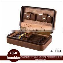 portable cedar wooden cigar humidor gift set with croco leather