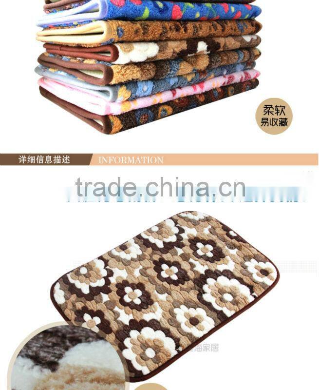 coral fleece floor mat door mat with anti slip base