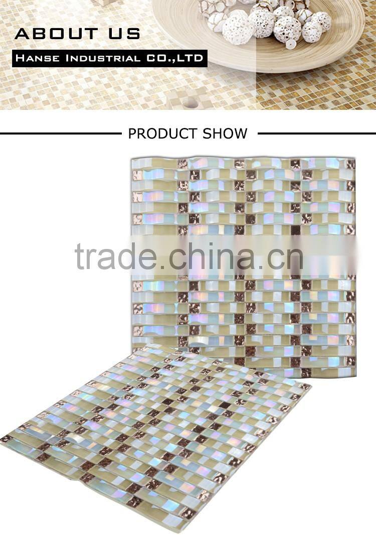 GT004 china glass tile mosaic floor pattern mural