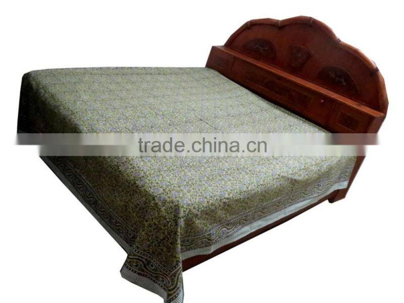 Handmade Block Printed Cotton Bed Cover Bedding Sheet Indian Home Decor Bed Sheet Bed Spread