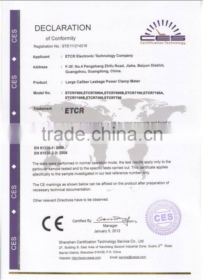 ETCR7300A Large Caliber Clamp Three Phase Power Clamp Tester electrical meter