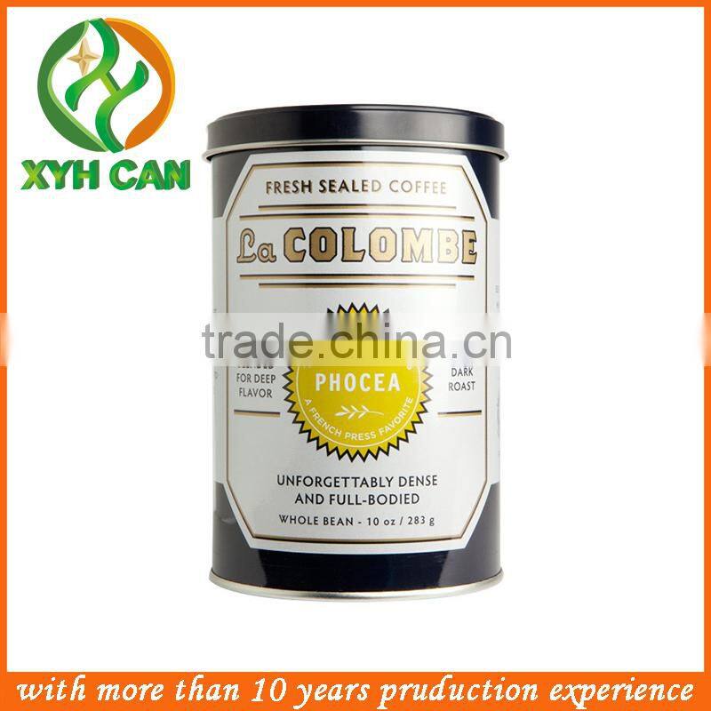 Food grade Empty Round Coffee Can/ coffee tin box/tin container for tea/coffee