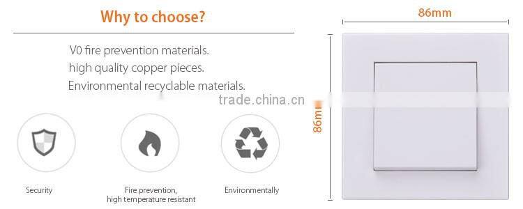 2016 Best Selling Products european style 1 gang 1 way 16A thin electric wall switch