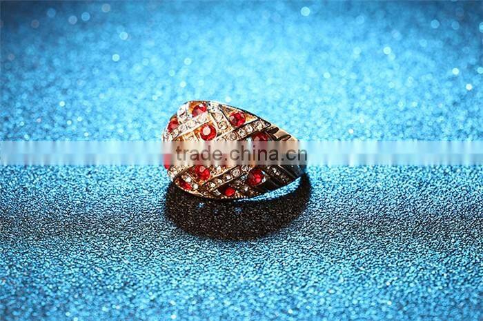 Factory wholesale less than 1 dollar jewelry zinc alloy full jewelled rose gold ring