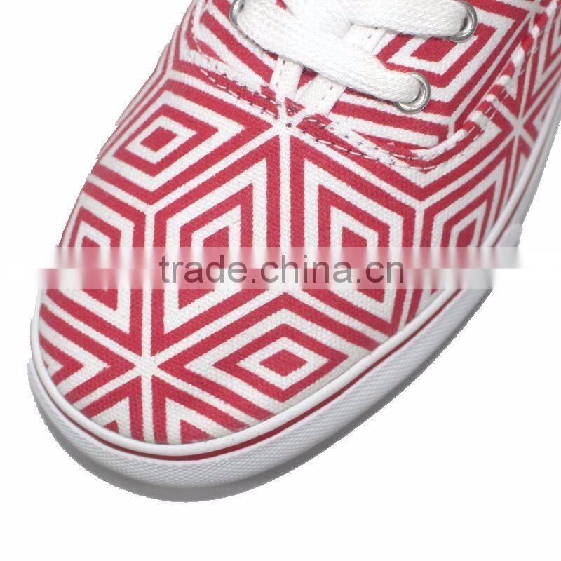 high quality fancy canvas lace-up casual shoes