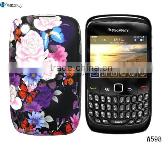 Flower Case for Blackberry Curve 8520.TPU Case with Flower
